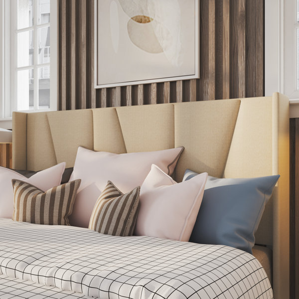 Mercury Row® Heid Upholstered Platform Bed with Wingback Headboard